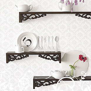 Brocade Home - Wood Scroll Ledge 