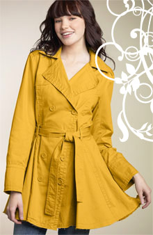 Coffee Shop Fit and Flare Trenchcoat
