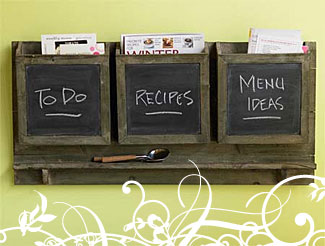 Three-Bin Chalkboard Organizer