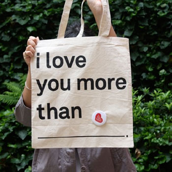 Paperwhite Studio – I Love You More Tote